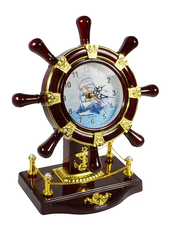 Часы Штурвал на подставке (28x23x13см) (50003) 2500217 — 1