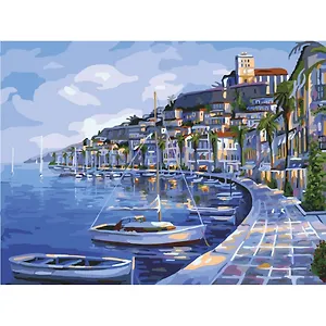 Картина по номерам на холсте с подрамником Набережная (40х50 см) (30 цв) (662463) (коробка) (Остров сокровищ)