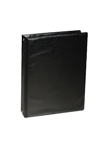 Тетрадь 80л кл. "Black" на кольцах, 7БЦ, смен.блок, ПВХ-обложка, черная, Спейс