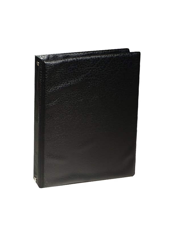 Тетрадь 80л кл. "Black" на кольцах, 7БЦ, смен.блок, ПВХ-обложка, черная, Спейс 237104 — 1