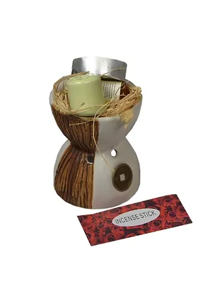 Аромалампа Ваза с аромамаслом и свечой (8 см) (19-304) 2407594