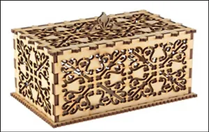 Заготовка деревянная, Полноцвет, Шкатулка "Прямоугольная Ажурная"