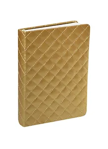 Ежедневник недат. А6+ 160л 120*170 "Paris" золотой, иск.кожа, обл.стеганная, тв.переплет, поролон, ляссе, In Folio