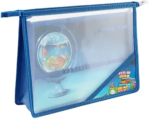 Папка для труда А4 "ГЛОБУС" 33*23см пластик, молния, внутр.блок для канц.принадлежностей