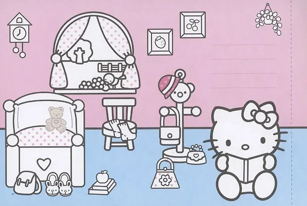 Книга Открытки-раскраски с наклейками. Hello Kitty. Скоро праздник () — 4