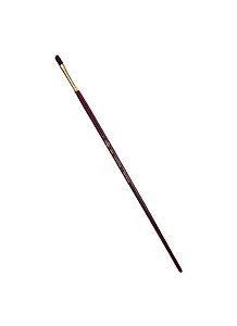 Кисть художественная Вернисаж, синтетика бордовая, плоскоовальная, длинная ручка №6, Гамма