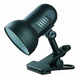 Лампа настольная 60Вт на прищепке, черная, Camelion