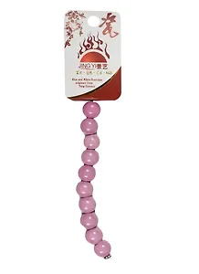 Набор для творчества Бусины керам. на силикон. нити 10шт 12мм, 06, моноцвет сиреневый