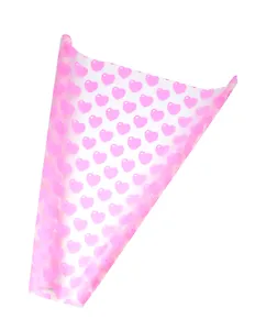 Пленка упаковочная 70*200см "Сердце" малиновый,  инд.уп.