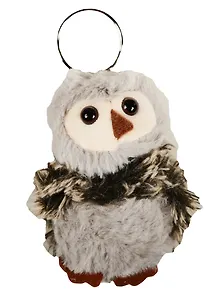Брелок Сова пушистая с кольцом (10см) (12-01570-С11)