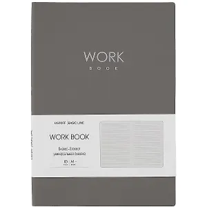Книга для записей В5 60л лин. "Work book. No 2" иск.кожа, инт.переплет, тиснение фольгой, инд.уп.