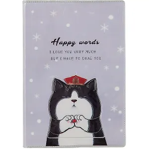 Записная книжка А6- 70л лин. "Happy words" ПВХ-обл., ассорти