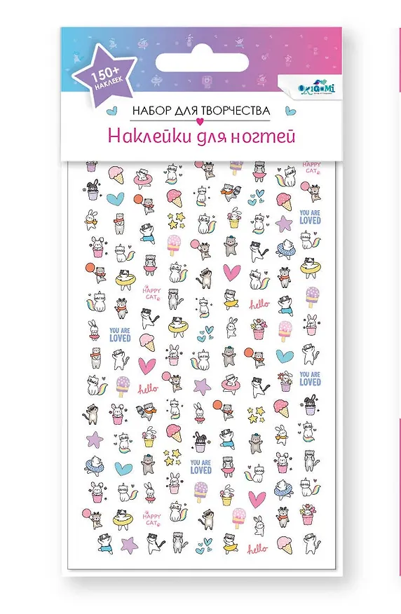Набор детских наклеек для ногтей. Милые зверята 2949443 — 1