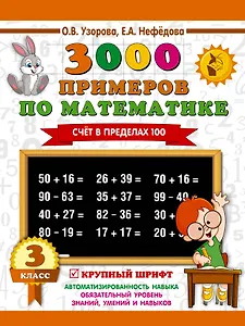 3000 примеров по математике. 3 класс. Счет в пределах 100