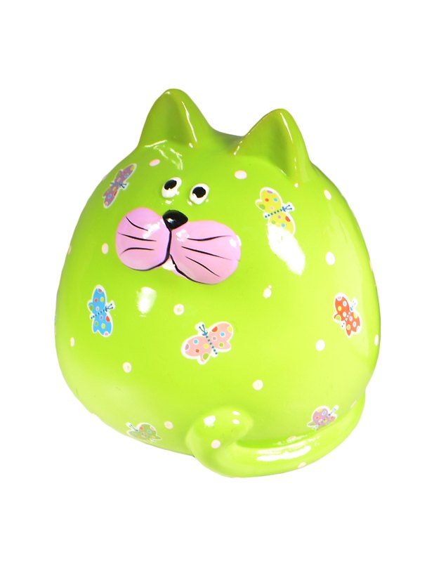 Копилка Кот салатовый (156-115) (16,5х17,5см) 2487525 — 1