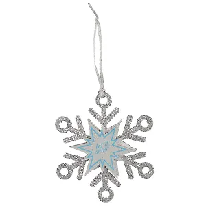 Украшение «Снежинка серебряная», 14 см