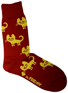 Дизайнерские носки Котята красные (размер 39-41) (B19-4/8)