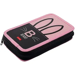 Пенал школьный 2отд. "Bunny" 19*11см, лам.картон, молния, выб УФ лак