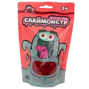Игрушки в наборе, ТМ Слаймонстр, красный + фигурки насекомых, 200 гр.