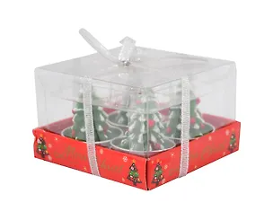 Новогодний набор свечей Ёлочки (4 штуки) (9,5х9,5х6) 3112451