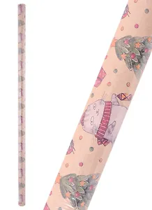 Бумага упаковочная 70*100см "Любимый праздник" крафт, инд.уп., ассорти