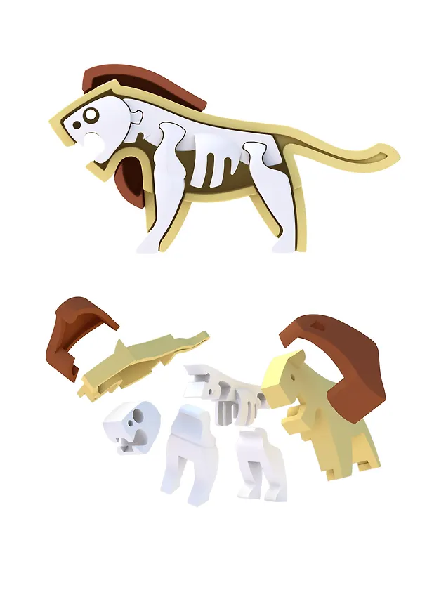 Фигурка HALFTOYS ANIMAL Лев, магнитная. Арт. HAS001 3168764 — 2