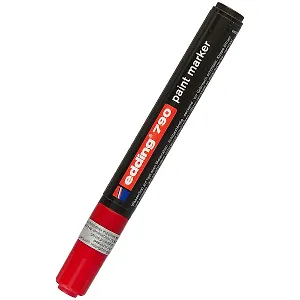 Маркер 790 лаковый, красный, 2-3мм, Edding