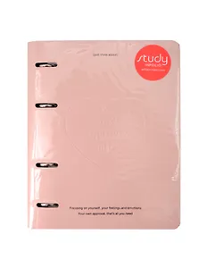 Тетрадь 120л кл. "Emotion", розовый, на кольцах, шелкография, блинт.тиснение, принт, обл. кож.зам