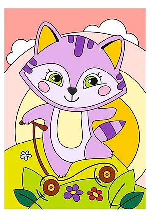 Набор для творчества LORI Картина по номерам для малышей Весёлый енотик 2837548