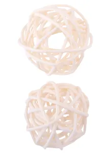 Шар декоративный из лозы, Молочный (2шт.)