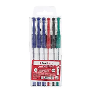 Ручки гелевые GoodMark, 4 цвета 0,8 мм
