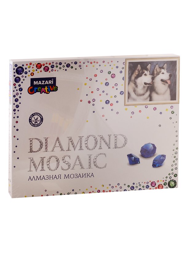 Алмазная мозаика MAZARI Лайки , 40х50см (рама 52х40.5см) частичная выкладка, стразы разного размера 2796449 — 1