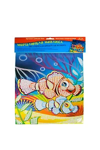 Самокл. мерцающая мозаика из мягк. пластика Коралловые рыбки (C1573-14) (набор для дет. творч.)