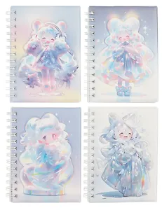 Записная книжка А6 80 листов в линейку, "Фея" дутая ПВХ-обложка, на спирали, в ассортименте