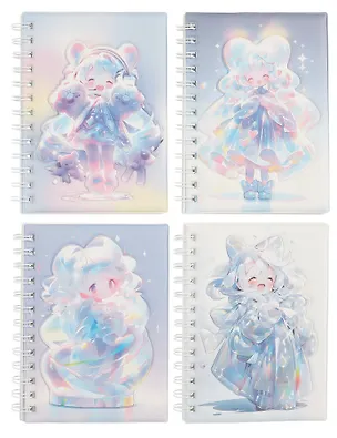 Записная книжка А6 80 листов в линейку, "Фея" дутая ПВХ-обложка, на спирали, в ассортименте 3041016