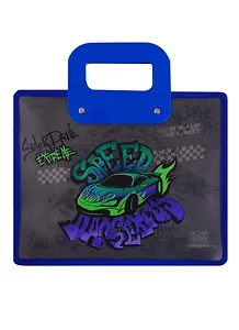 Папка для тетрадей А4 "Street Racing" 33,5*26, молния, ручки, расширение, пластик+текстиль