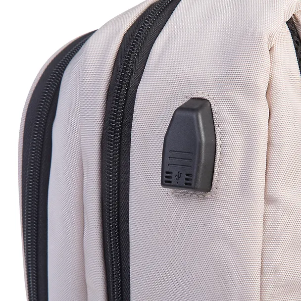 Рюкзак "Light beige" 2 отделения, 43*31*14,5 см, полиэстер, 4 кармана USB-выход 3080342 — 6