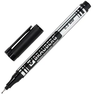 Маркер перманентный Brauberg, Jet, черный 0,5 мм