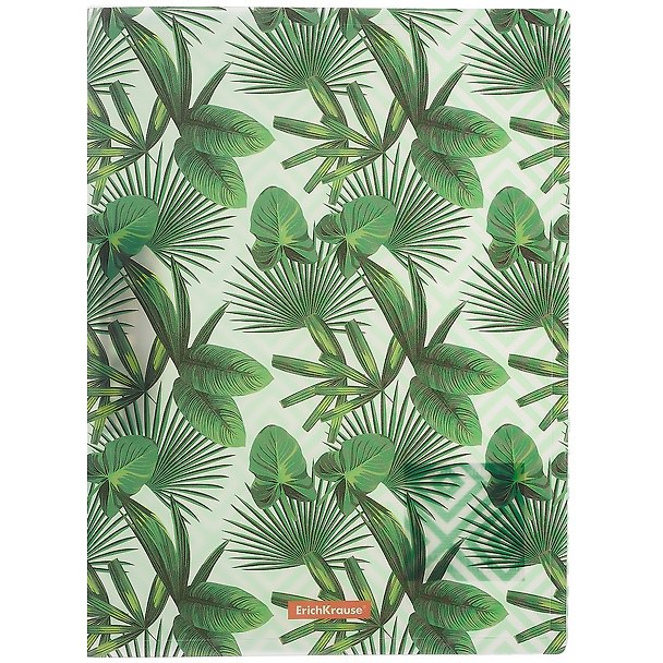 Папка с бок.прижимом A4 "Tropical Leaves" пластик, Erich Krause 259520 — 1
