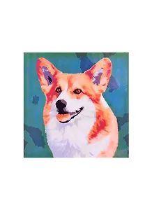 Холст с красками по номерам Улыбающаяся рыжий корги (ХК-8828) (20х20см) (14цв) (Рыжий Кот) (3+) (коробка)