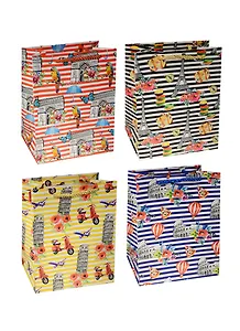 Пакет подарочный бумажный А5 18*23*10 "Города и полосы", нейтр., мат. ламинат, Kairui