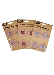 Цветы двуслойные с бусинами Paper Flower, в ассортименте, 6 видов (11-21984-B30)