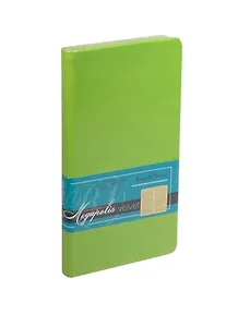 Еженедельник недат. А6 80л "MEGAPOLIS VELVET" салатовый, иск.кожа, тонир.блок,золотой обрез, ляссе, Bruno Visconti