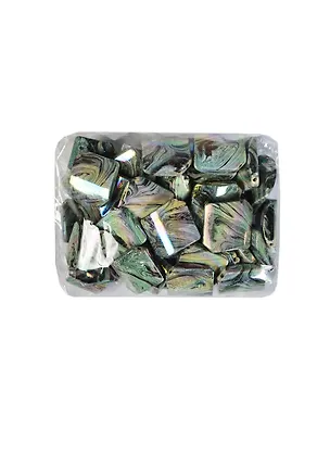 Бусы пластик с гологр. эффект. Квадрат 22 (малахит) (00000006152) (100г) (упаковка) 2422966