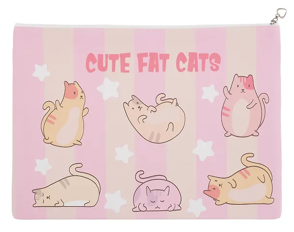 Папка для тетрадей А4 "Cute fat cats" молния сверху, PU, ассорти, Yoi 3039435 — 4