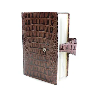 Ежедневник недат. А6+ 198л "Кайман" нат.кожа, на кнопке, коричн, тонир.бумага, золот.срез, Канцбург