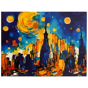 Холст с красками по номерам "Звездное небо мегаполиса", 30 х 40 см 3011779