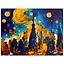 Холст с красками по номерам "Звездное небо мегаполиса", 30 х 40 см — 3011779 — 1