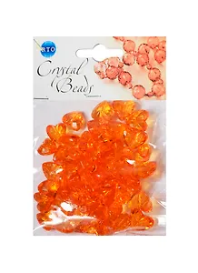 Набор бусин Кристальная игра Сердечки оранжевые (CRP061) (упаковка)