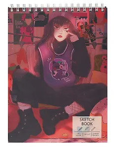 Скетчбук А4 60л "Творческая личность" белый офсет, 100г/м2, тв.обложка, евроспираль